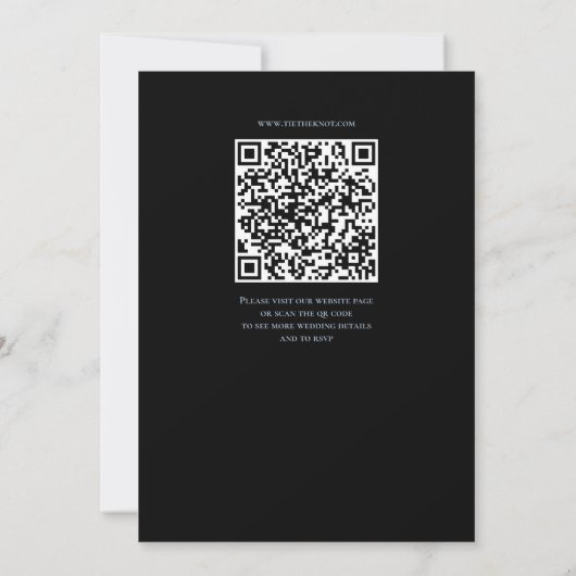 Black With Blue Wedding Invitation QR Code 招待状 (裏面)