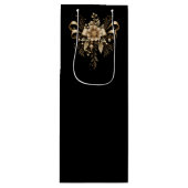BLACK WITH ORNATE GOLD HOLIDAY BOW & RIBBONS ワインギフトバッグ (正面)