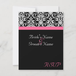 Black with Pink Passion 結婚's Matching RSVP