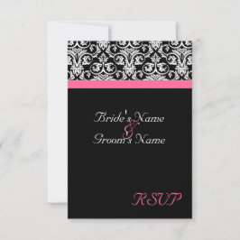Black with Pink Passion 結婚's Matching RSVP