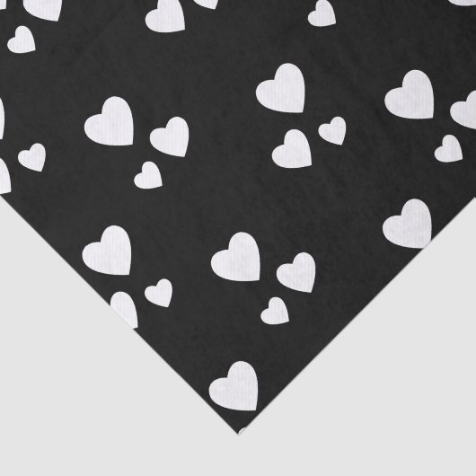 Black with white hearts 薄葉紙 (詳細)