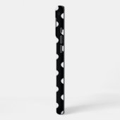 Black with white polka dots iPhoneケース (左側面)