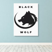 black wolf キャンバスプリント (インサイチュ (ウッドフロア))