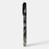 Black Wolf Face – February Birth Month Watercolor iPhoneケース (左側面)