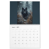 Black Wolves Snowy Northern Forest Calendar カレンダー (3月 2027)