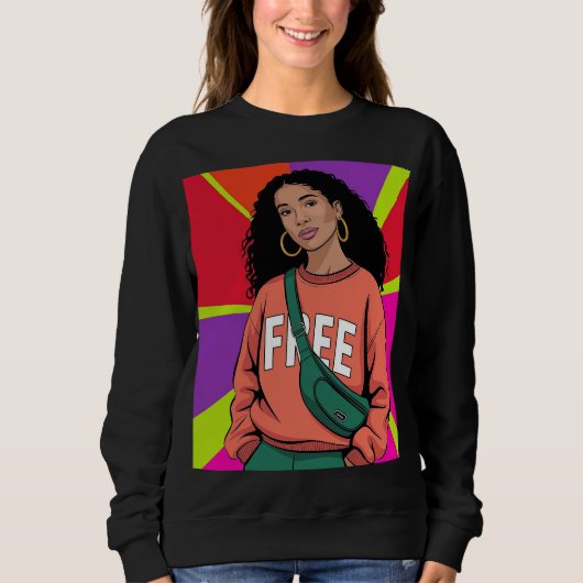 Black Woman Art スウェットシャツ (正面)