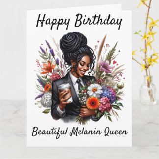 Black woman birthday card カード