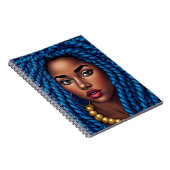 Black woman blue natural braids dreads sista ノートブック (右側)