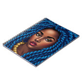 Black woman blue natural braids dreads sista ノートブック (左側)