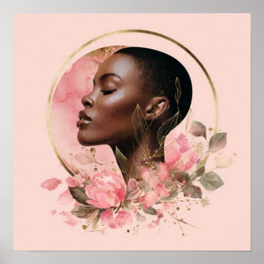 Black Woman Empowerment Art ポスター (正面)