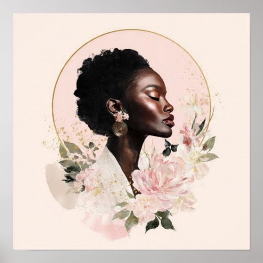 Black Woman Empowerment Art ポスター (正面)
