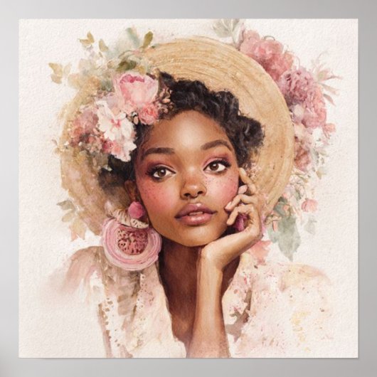 Black Woman Empowerment Art ポスター (正面)