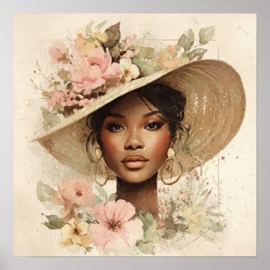Black Woman Empowerment Art ポスター (正面)