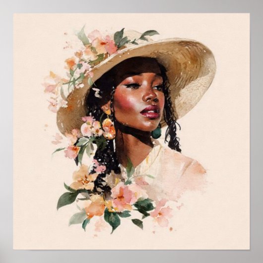 Black Woman Empowerment Art ポスター (正面)