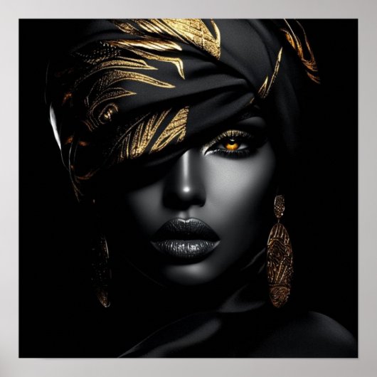 Black Woman Empowerment Art ポスター (正面)