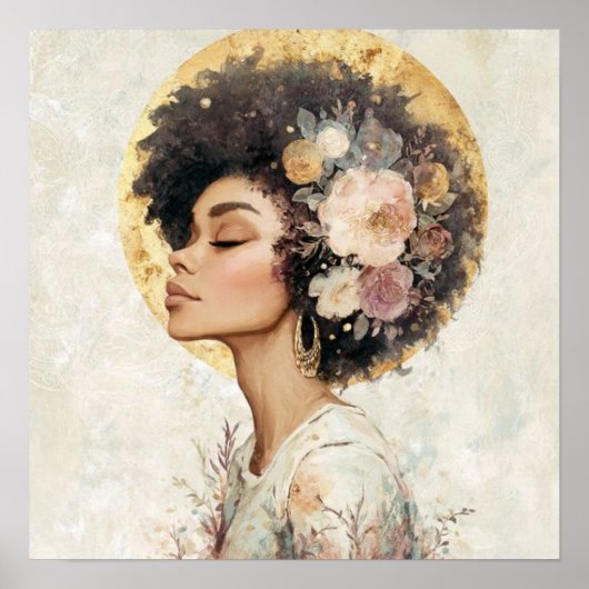 Black Woman Empowerment Art ポスター (正面)