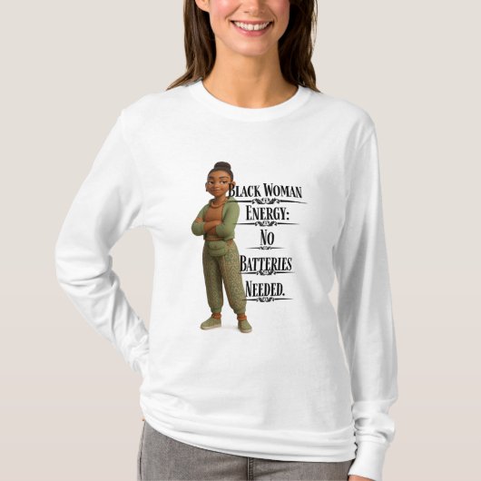 Black Woman Energy,Pixarstyle 3D Tシャツ (正面)