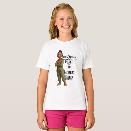 Black Woman Energy,Pixarstyle 3D Tシャツ (正面フル)