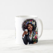 Black woman melanin sista African American women コーヒーマグカップ (正面右)