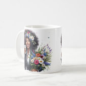 Black woman melanin sista African American women コーヒーマグカップ (正面左)