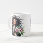 Black woman melanin sista African American women コーヒーマグカップ (正面左)