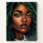 black woman melanin sista green money envy queen ノートブック (裏面)