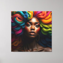 Black woman melanin sistas brown skin girls sista  キャンバスプリント