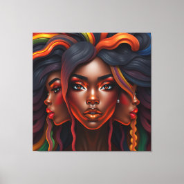 Black woman melanin sistas brown skin girls sista  キャンバスプリント