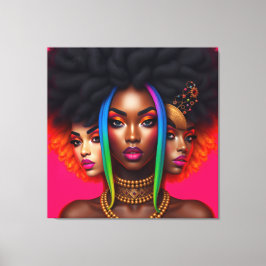 Black woman melanin sistas brown skin girls sista  キャンバスプリント