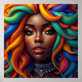 Black woman melanin sistas brown skin girls sista  ポスター