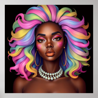 Black woman melanin sistas brown skin girls sista  ポスター