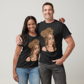 Black Woman Natural Hair Golden Locs Tシャツ (ユニセックス)