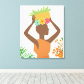 Black Woman Silhouette キャンバスプリント (インサイチュ (ウッドフロア))