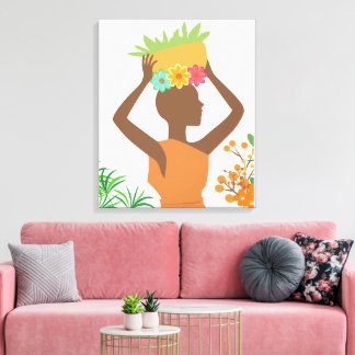 Black Woman Silhouette キャンバスプリント