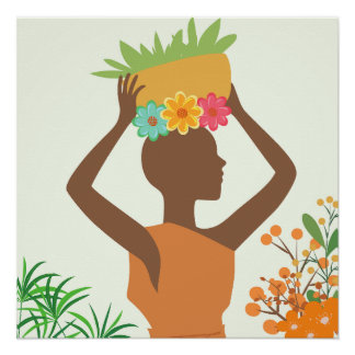 Black Woman Silhouette ポスター