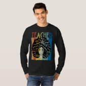 Black Woman Teacher Afro Retro Cool Black History  Tシャツ (正面フル)