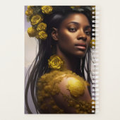 Black woman white roses and gold embellishments プランナー手帳 (裏面)