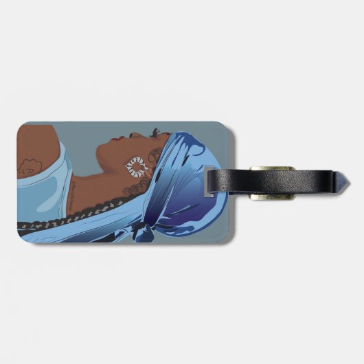 Black woman with durag artwork ラゲッジタグ (裏面横)