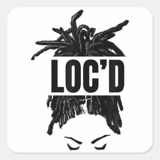 Black Women LOC'd - Funny Melanin Afro Lover スクエアシール (正面)