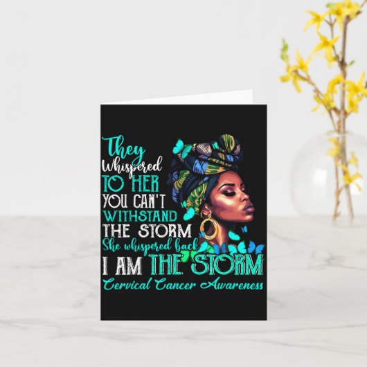 Black Women Motivation Suprt Cervical Cancer Aware カード (黄色い花)