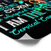 Black Women Motivation Suprt Cervical Cancer Aware ポスター (角)
