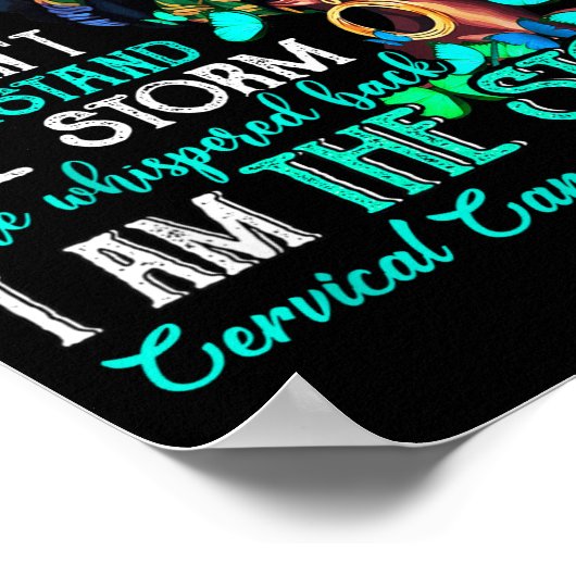 Black Women Motivation Suprt Cervical Cancer Aware ポスター (角)