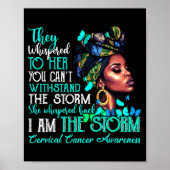 Black Women Motivation Suprt Cervical Cancer Aware ポスター (正面)