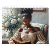 Black Women Reading Books Art カレンダー (カバー)