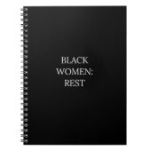Black Women Rest Notebook ノートブック (正面)