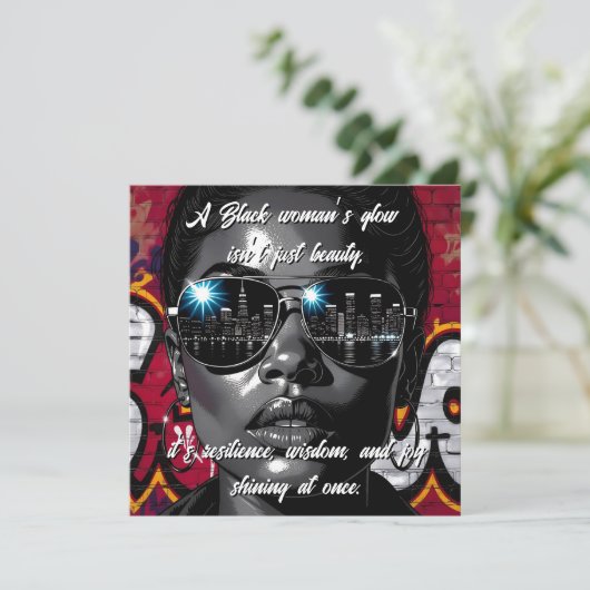 Black Women's Quote | City Skyline in Sunglasses (スタンド正面)
