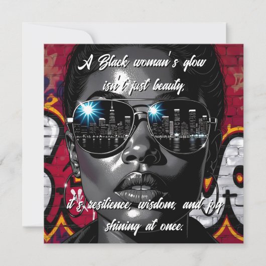 Black Women's Quote | City Skyline in Sunglasses (正面)
