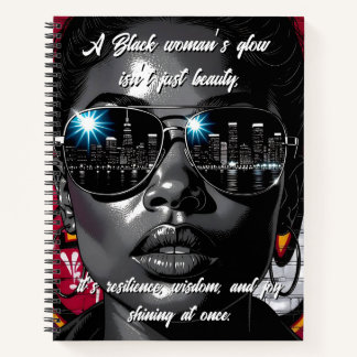 Black Women's Quote | City Skyline in Sunglasses ノートブック