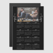 Black Year 2025 Photo Calendar with Foliage (正面/裏面)