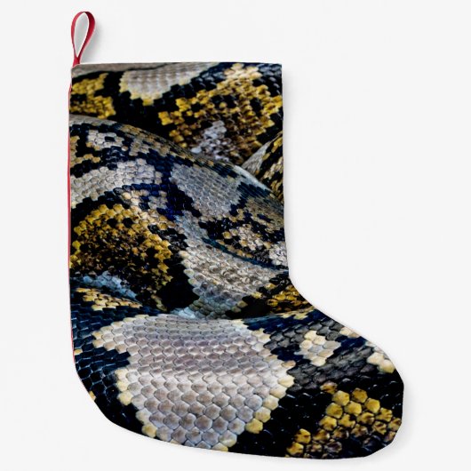 Black, yellow, and gray python スモールクリスマスストッキング (正面)